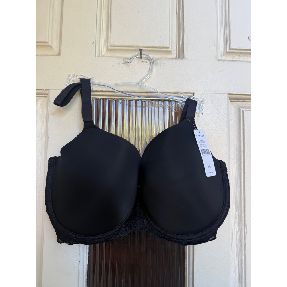 Natori Renew Full Fit Contour Underwire Bra Black Lace 731233 Size 34G NEW